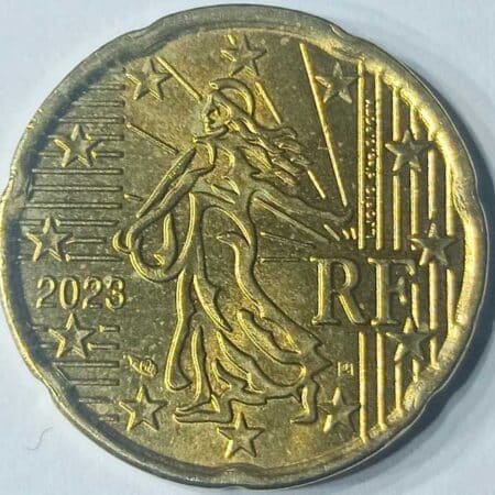 anverso moneda 20 céntimos de euro 2023 Francia
