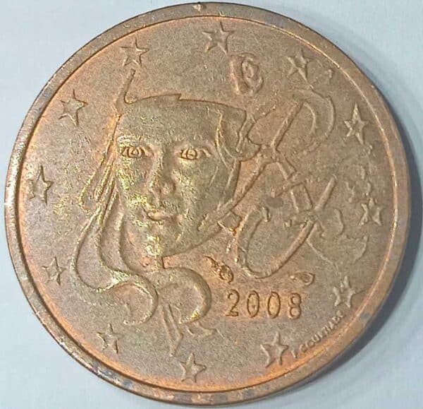 Moneda 2 céntimos de euro 2008 Francia anverso