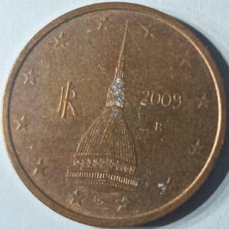Moneda 2 céntimos de euro Italia 2009 anverso